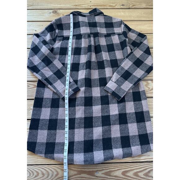 NWT Beach Lunch Lounge Button Up Shacket Size Small Women’s Black Tan - Picture 6 of 8